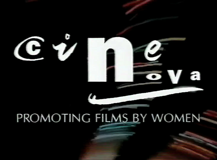 The cinenova wordmark assembles in white hand-painted letters over the moving streaks
