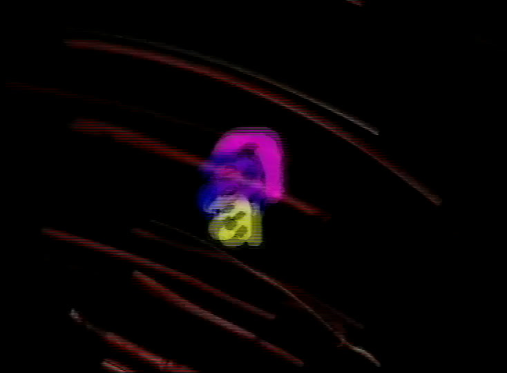An eye opens in the upper right of a dark frame, pale strokes radiating above it