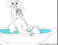 Vivante still, a woman and a man sharing a bubble bath